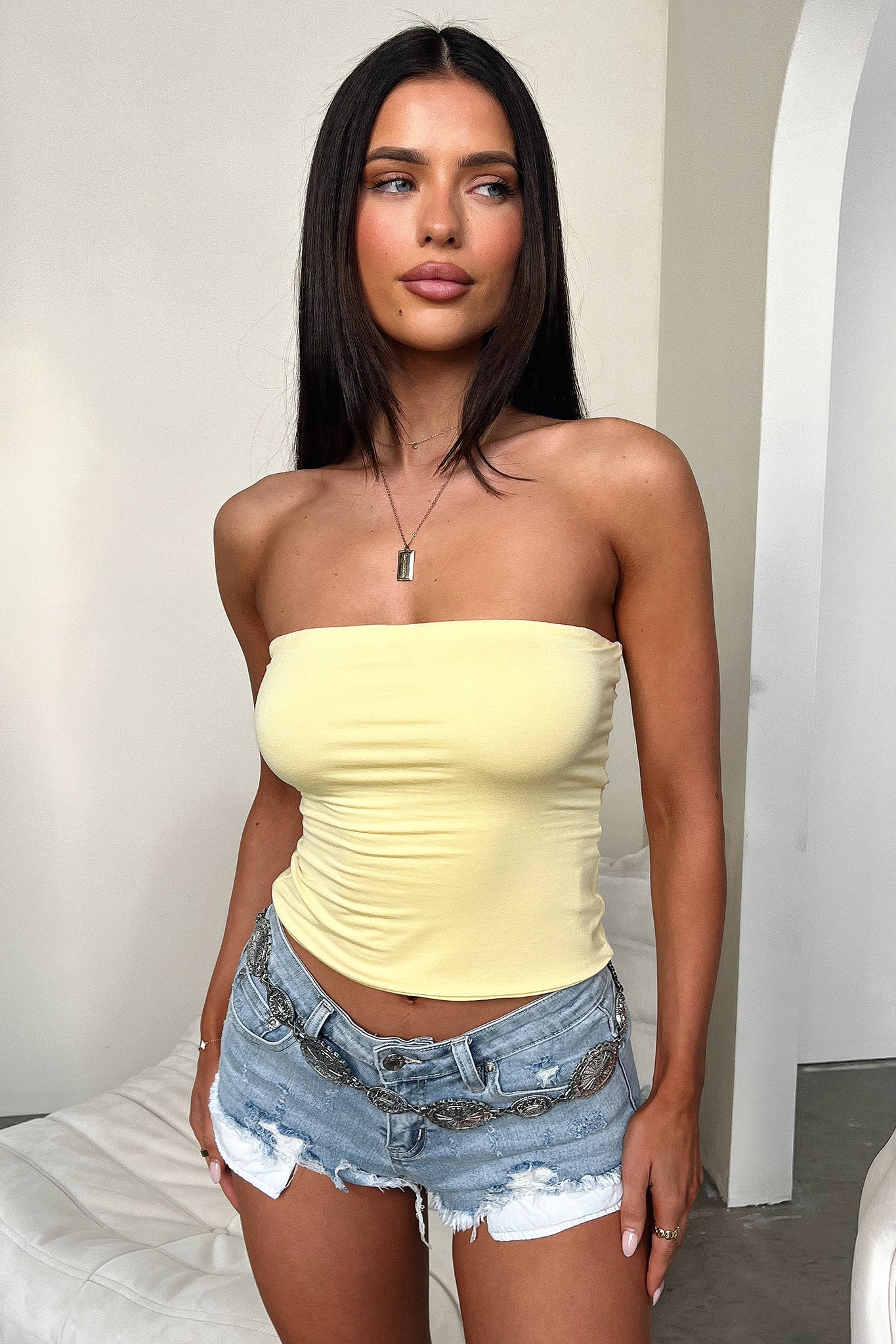 Myah Bandeau Top - Yellow - XTXFMF