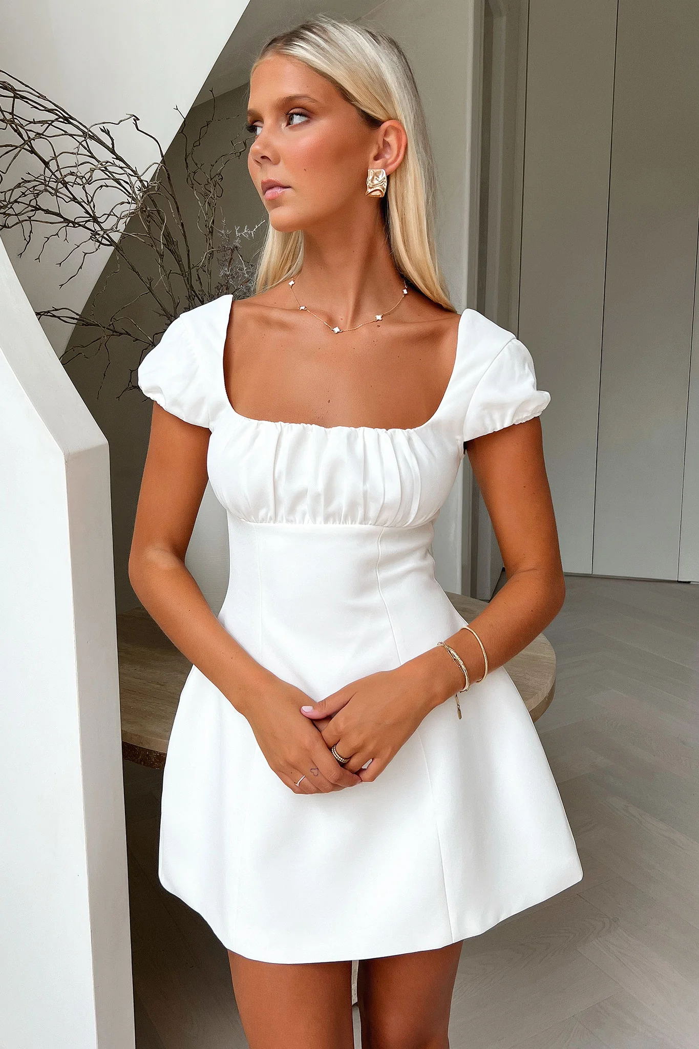Arlette Mini Dress - White - XTXFMF