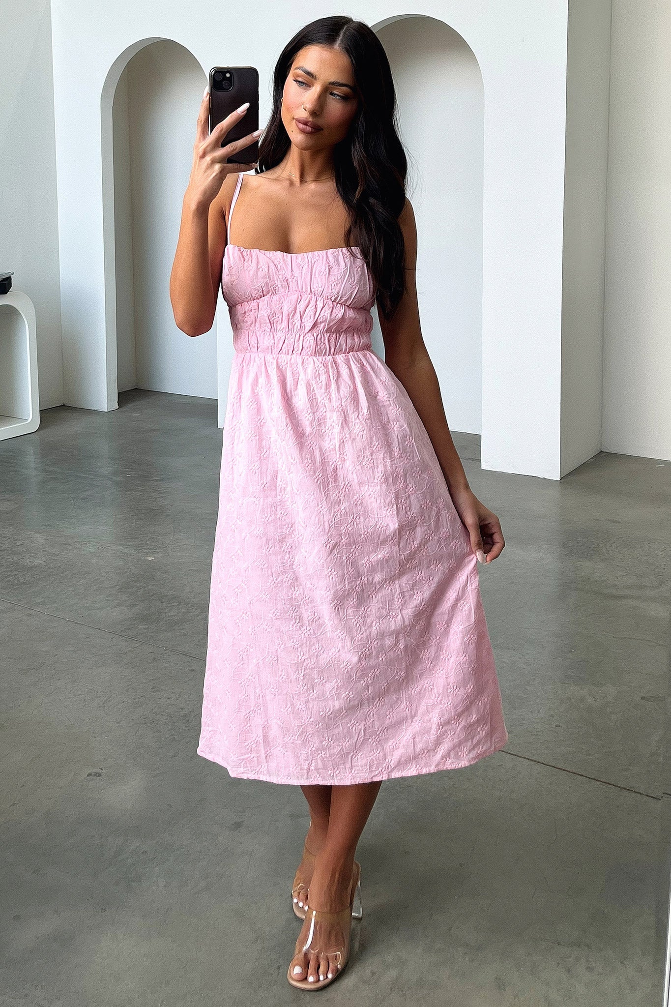 Mik Midi Dress - Pink - XTXFMF