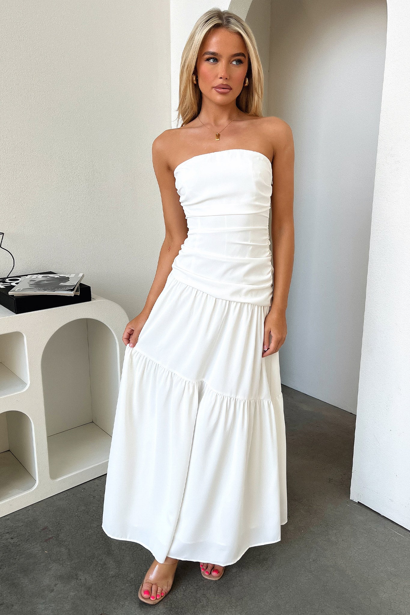 Charlotte Maxi Dress - White - XTXFMF
