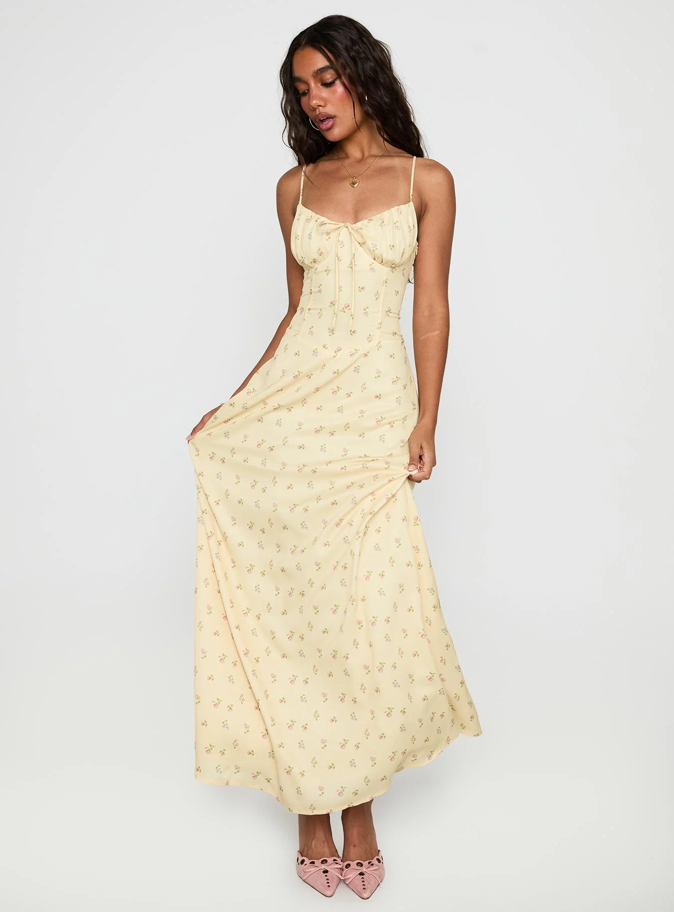 Members Only Maxi Dress Yellow Floral - XTXFMF