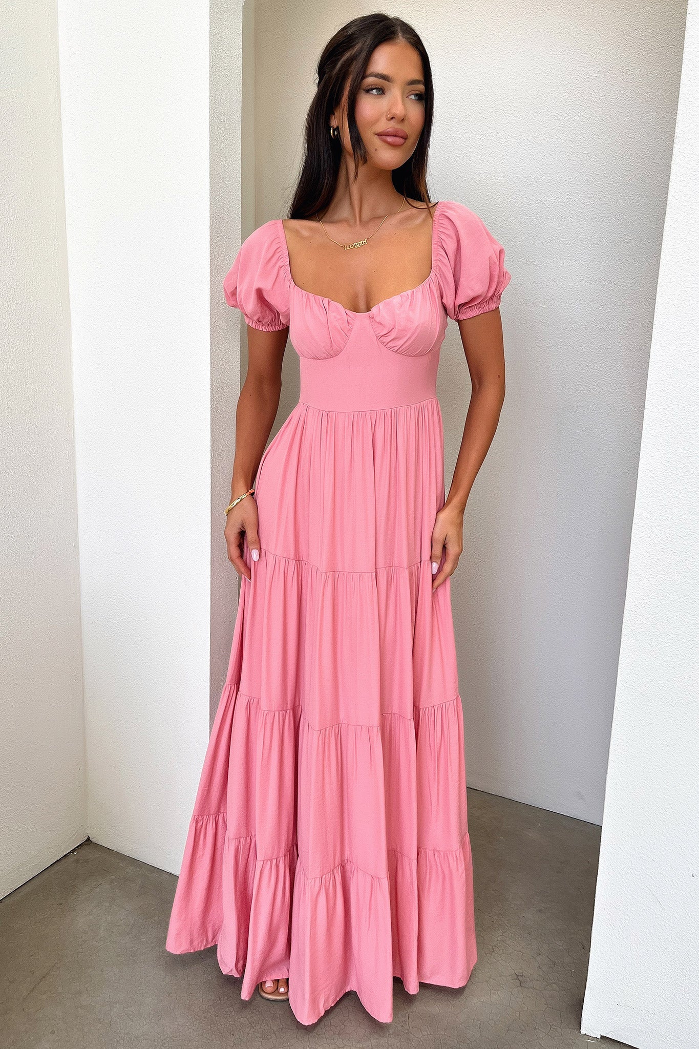 Levona Maxi Dress - Rose - XTXFMF