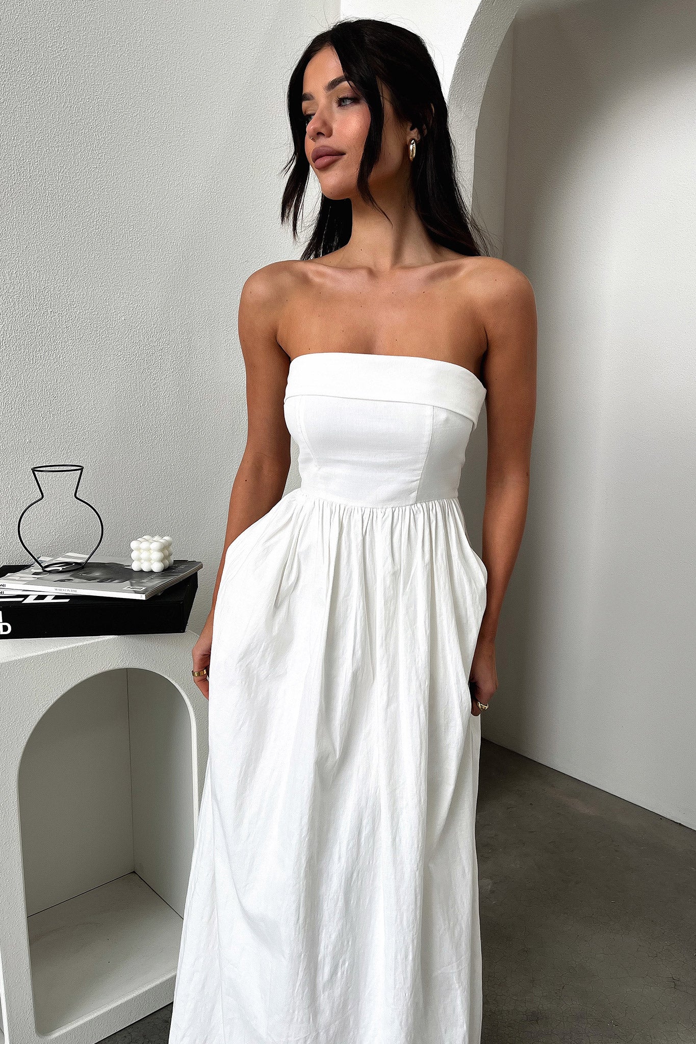 Cornell Maxi Dress - White - XTXFMF