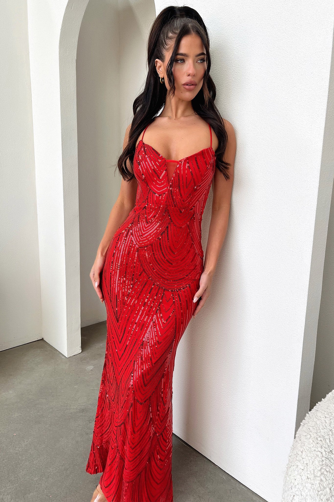 Nolan Maxi Dress - Red - XTXFMF