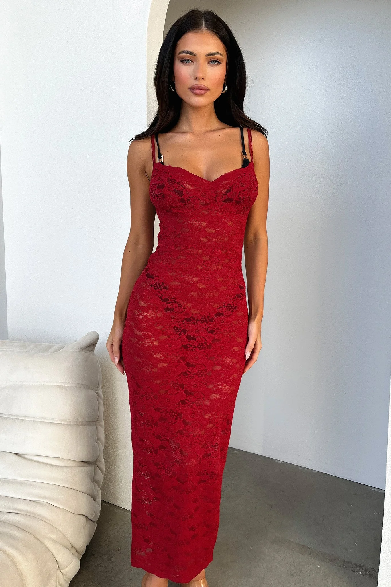 Destiny Midi Dress - Red - XTXFMF