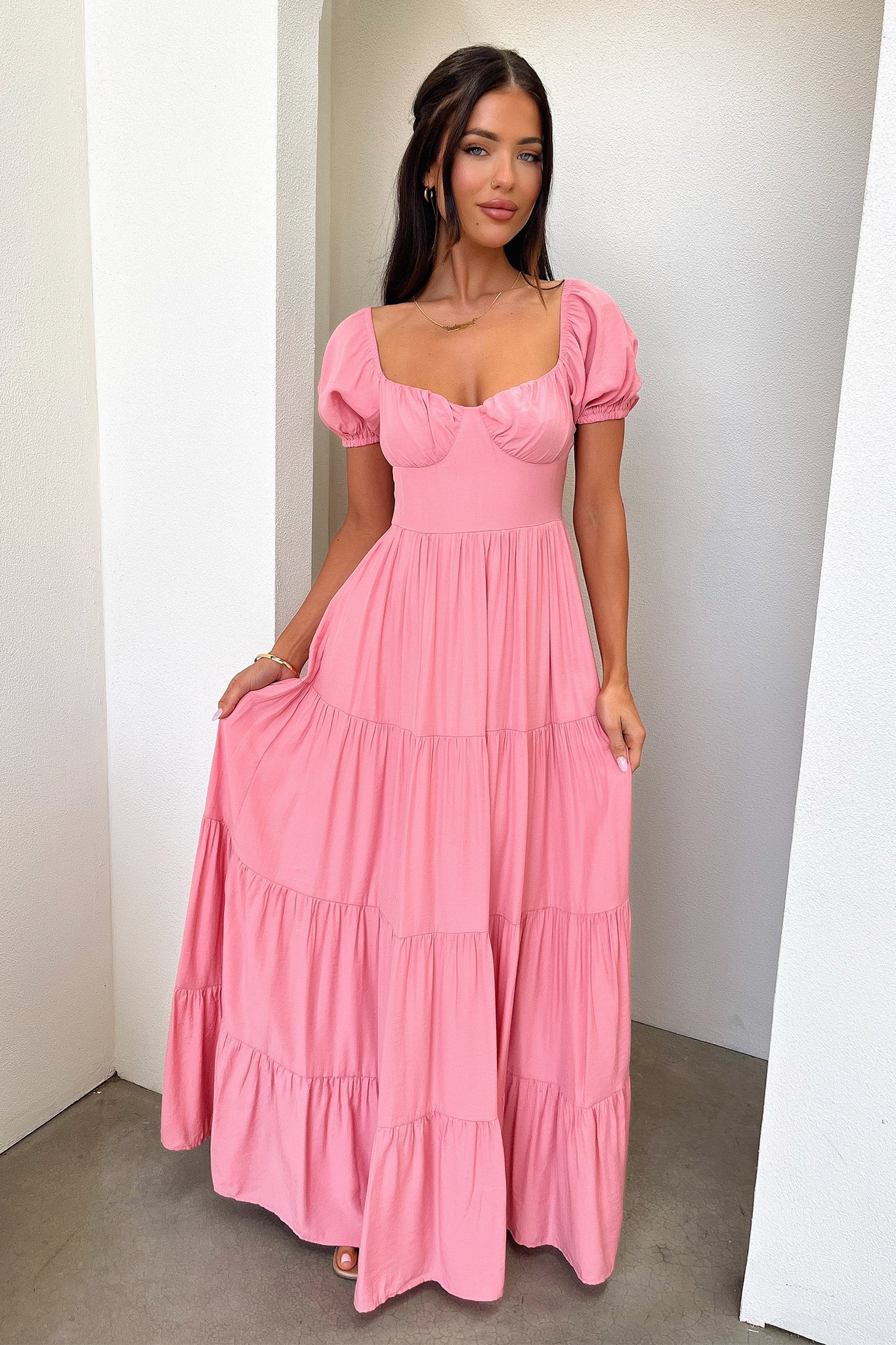 Levona Maxi Dress - Rose - XTXFMF