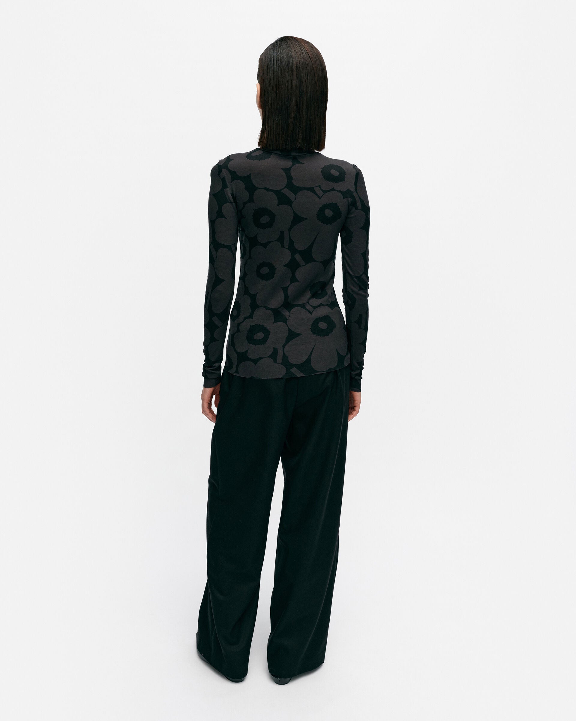 Marimekko Vilina Unikko wool turtleneck top | Marimekko Outlet
