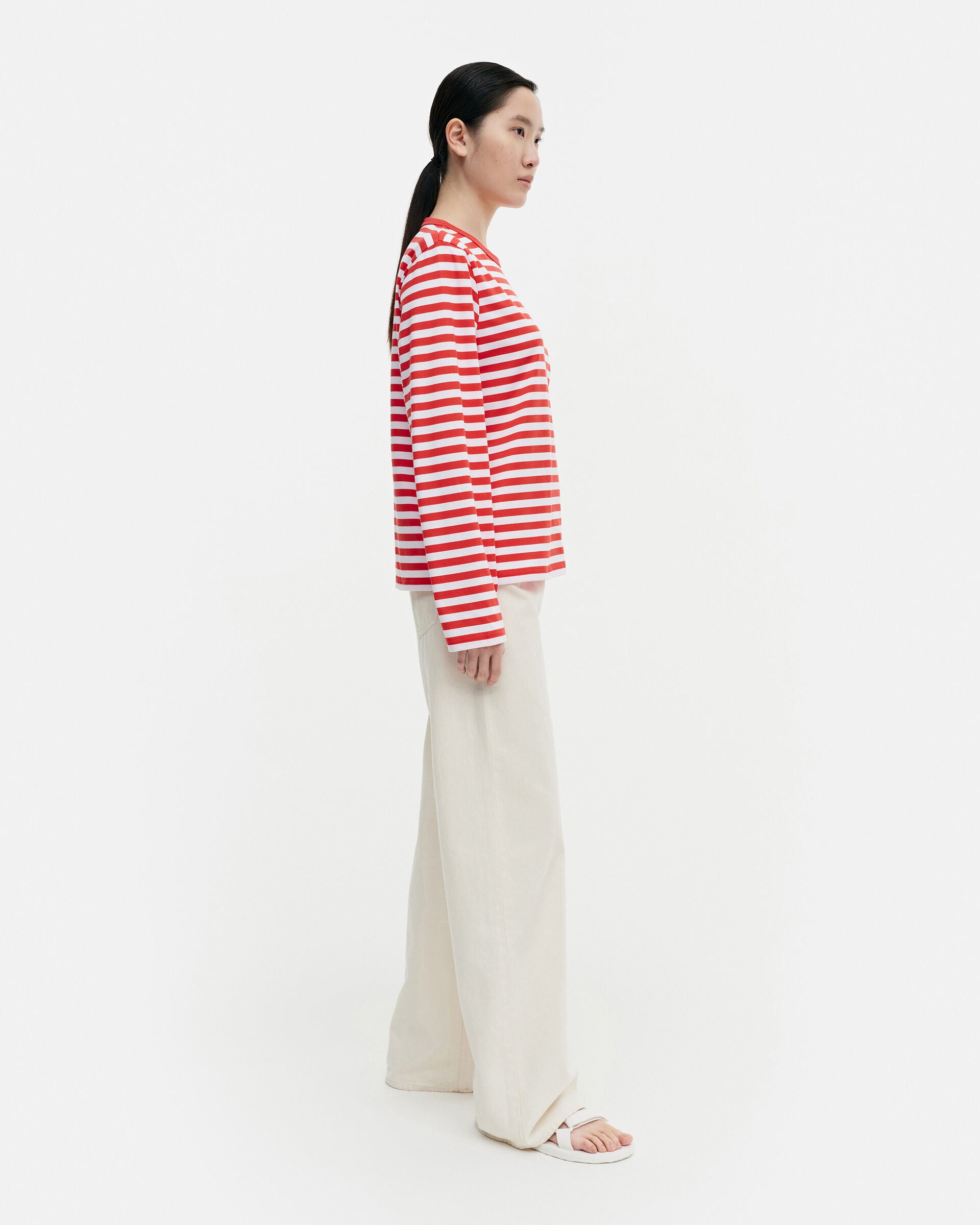 Marimekko Tasaraita Relaxed Longsleeve jersey top | Marimekko Outlet