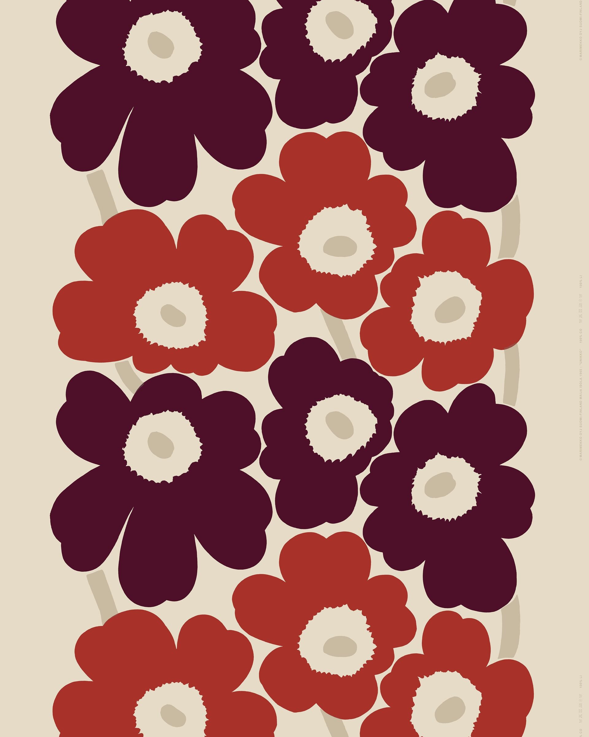 Marimekko Unikko cotton-linen fabric | Marimekko Outlet