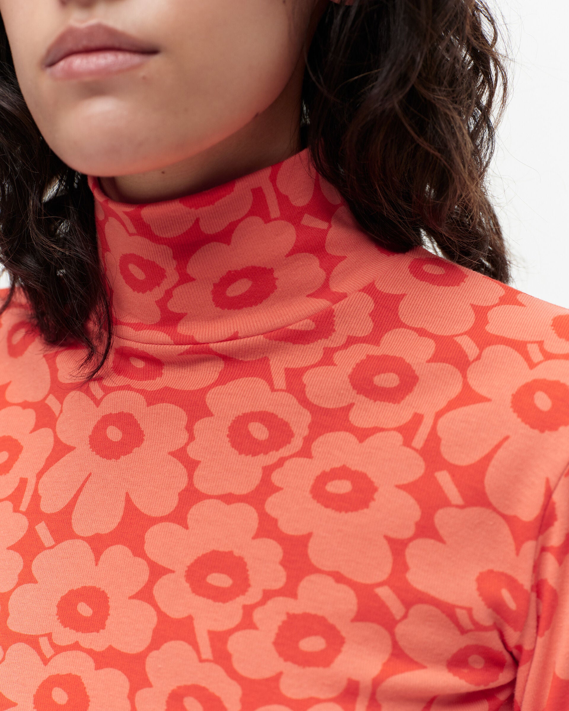 Marimekko Pilke Unikko jersey turtleneck top | Marimekko Outlet