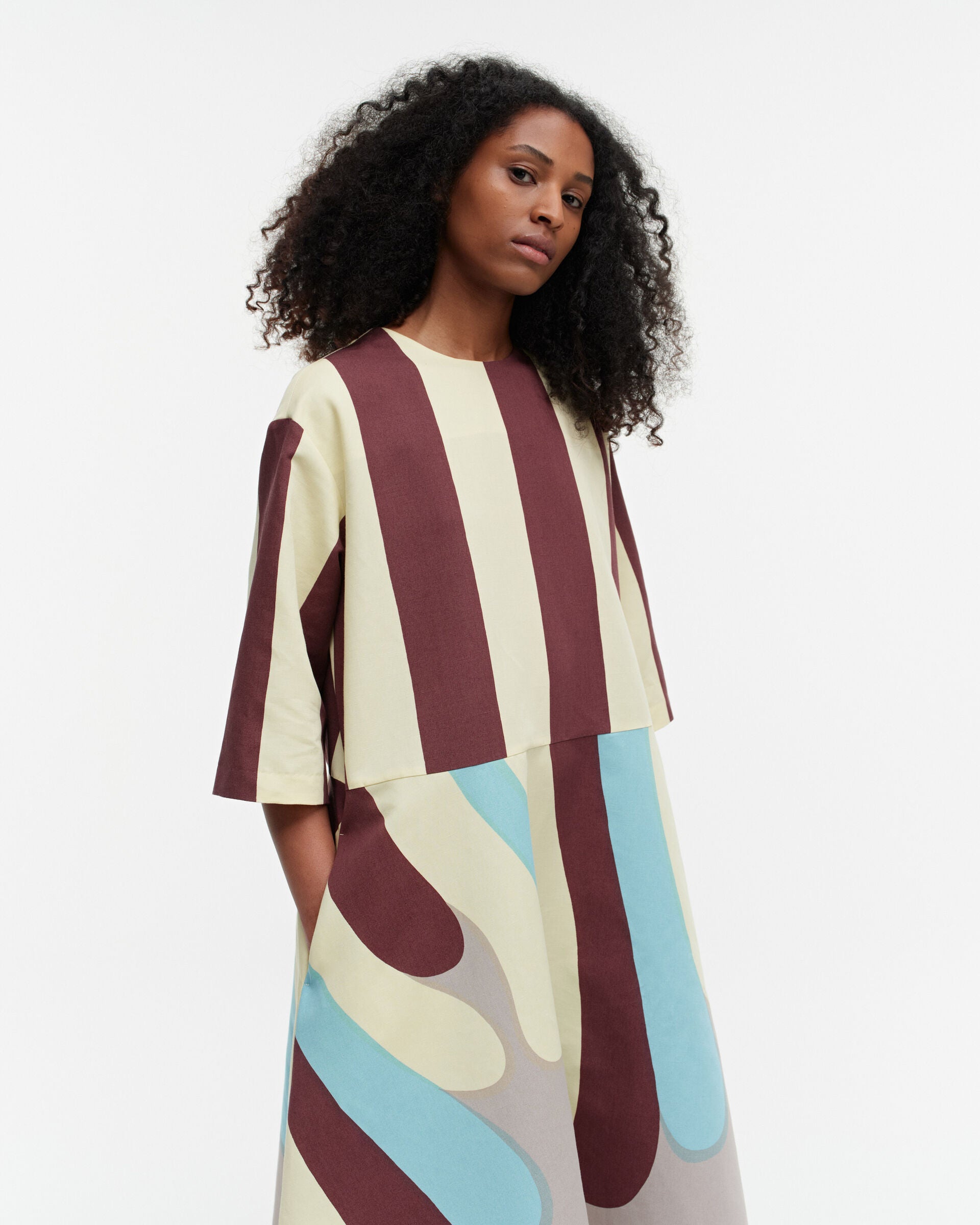 Marimekko Aase Maalis Albatrossi cotton-linen dress | Marimekko Outlet