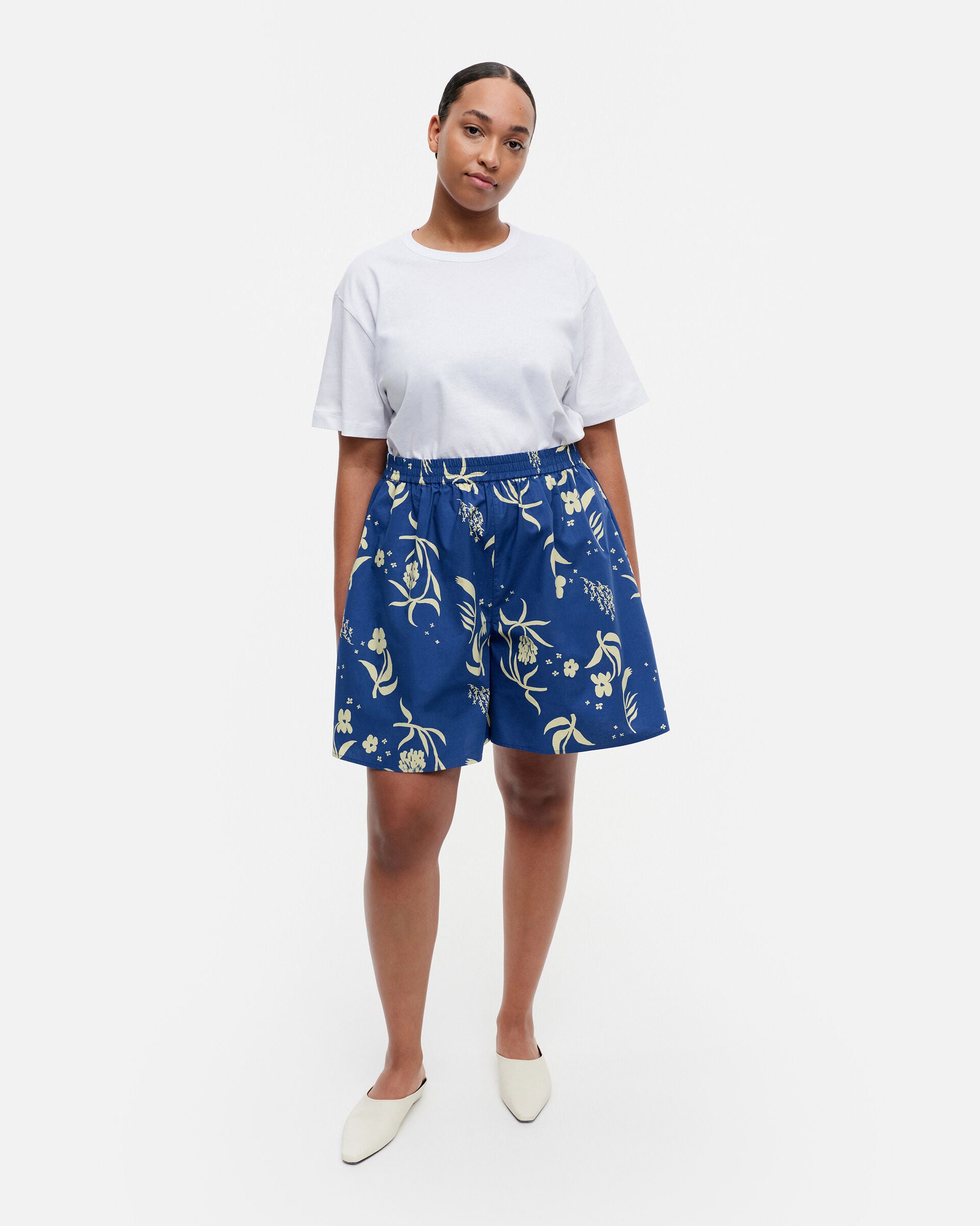 Marimekko Guassi Herbaario cotton poplin shorts | Marimekko Outlet