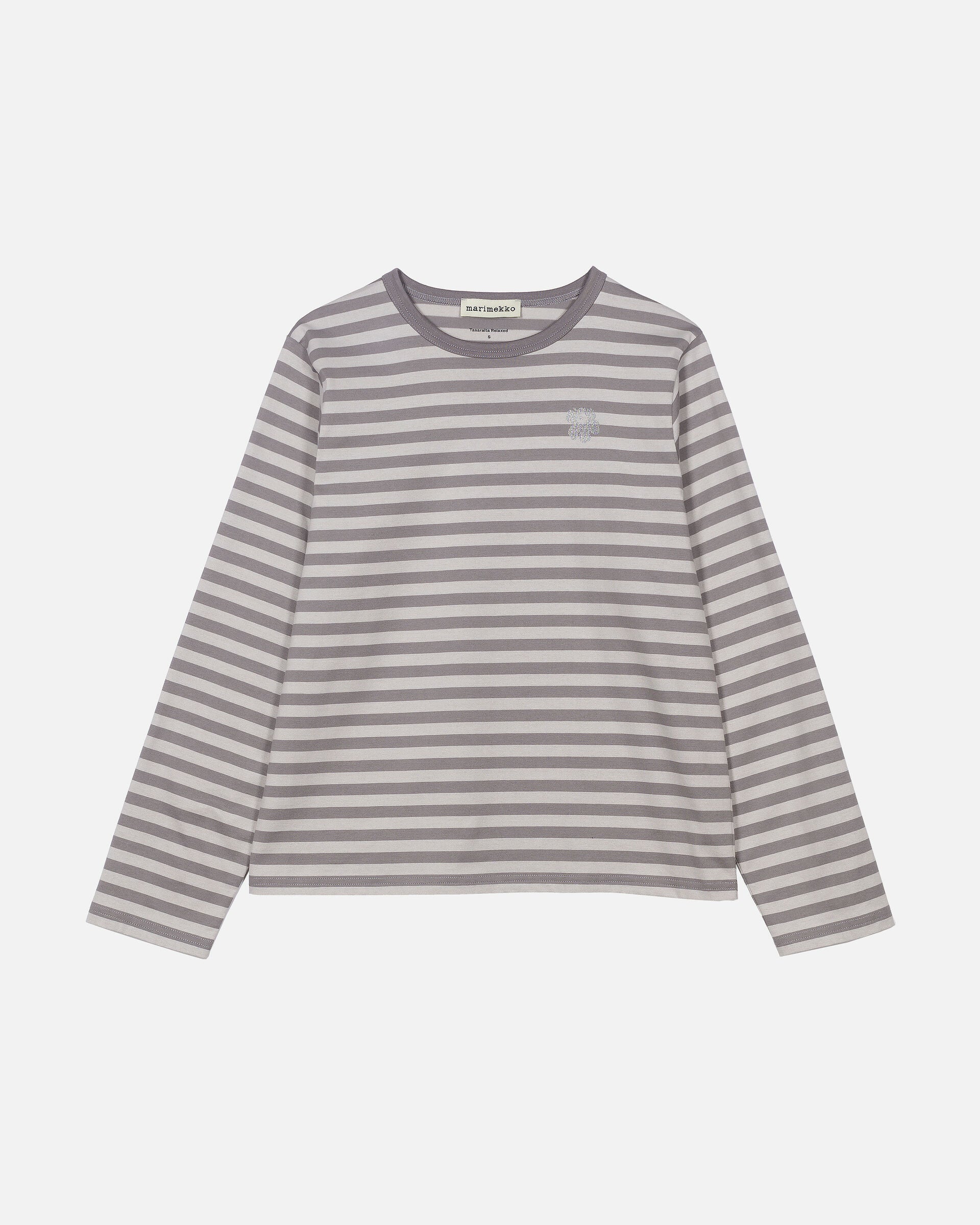 Marimekko Tasaraita Relaxed Long Sleeve Glitter jersey top | Marimekko Outlet