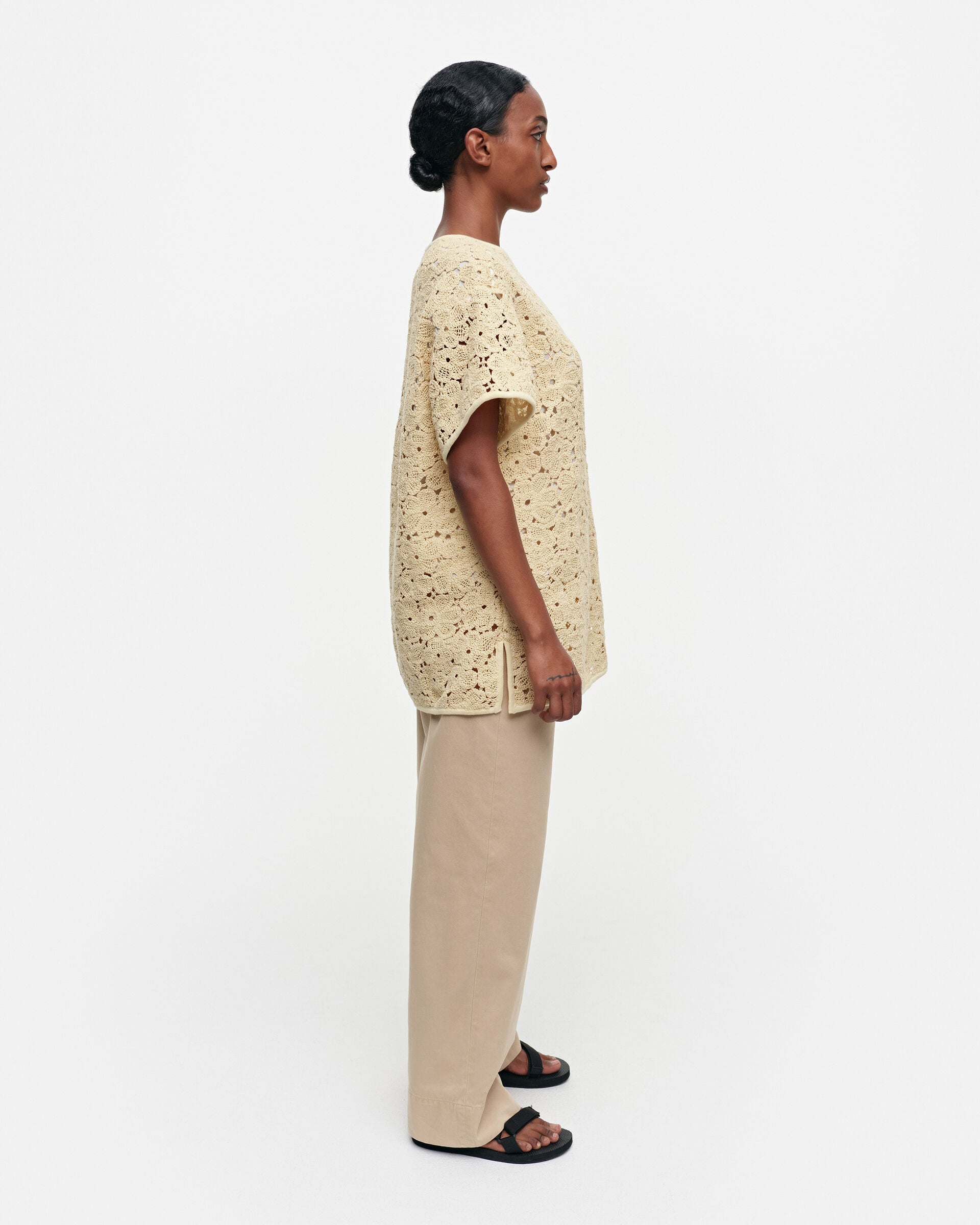 Marimekko Rahkel Unikko knitted cotton t-shirt | Marimekko Outlet