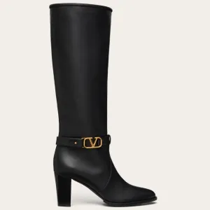 VALENTINO VLOGO SIGNATURE Calf leather boots (7.5cm high heel)