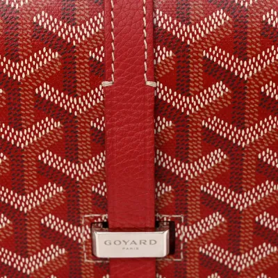 Goyard Belvedere II PM Messenger Bag Red Goyardine Canvas Silver Hardware