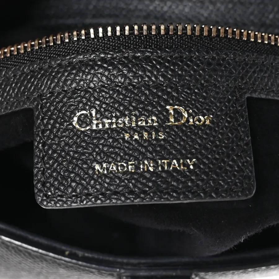 Dior Medium Saddle Bag Black Grained Calfskin Leather Gold Hardware