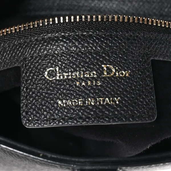 Dior Medium Saddle Bag Black Grained Calfskin Leather Gold Hardware - Image 2