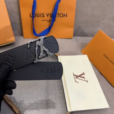 Louis Vuitton Men's Shield Reversible Belt In Black Monorgam Calfskin With Gold/Silver/Gun Black Hardware 40mm