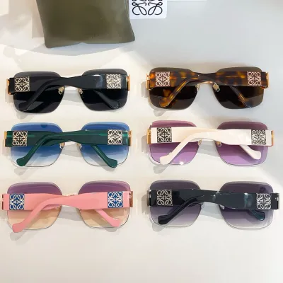 Loewe square frame glasses brown/black/blue/eggplant/pink/purple white color Size 63口16-140