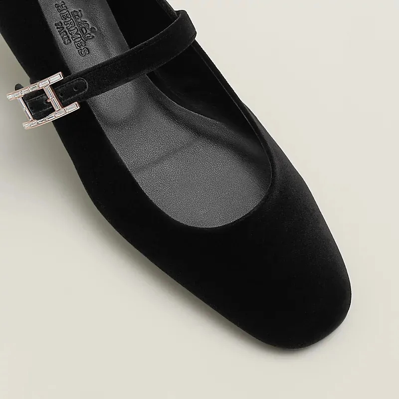 HERMES Jane Black Ballet  Shoes