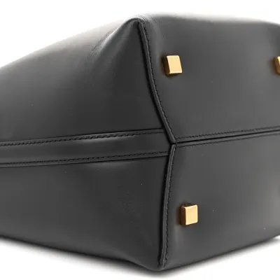 Saint Laurent Medium Le 37 Bucket Bag Black Shiny Calfskin Leather Gold Hardware