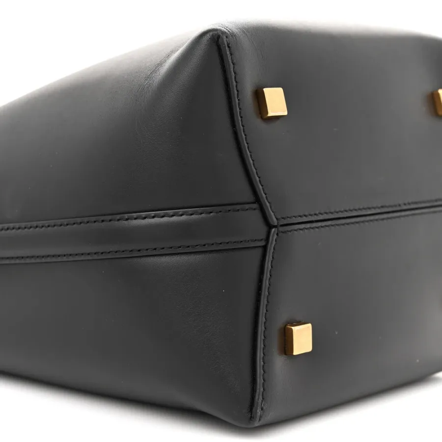 Saint Laurent Medium Le 37 Bucket Bag Black Shiny Calfskin Leather Gold Hardware