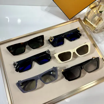 Fendi square frame glasses ivory/black gold/black silver/grey black/grey/leopard color Size 53-20-145