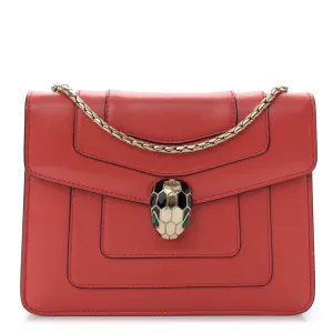 Bvlgari Mini Serpenti Forever Crossbody Bag Red Calfskin Leather Gold Hardware