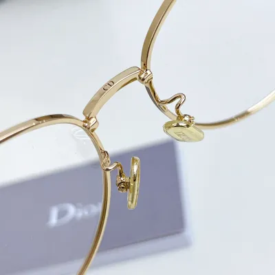 DIOR round frame glasses gold/silver color Size 54口18-145