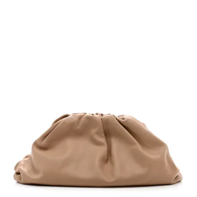 Bottega Veneta Oversized The Pouch Clutch Nude Smooth Butter Calf Leather