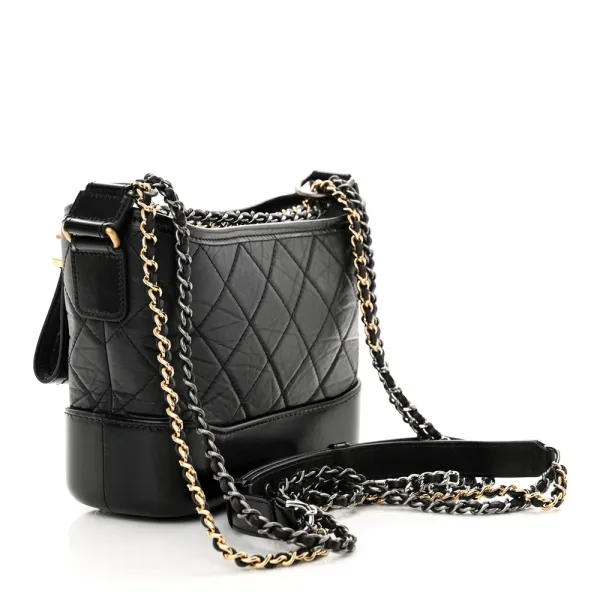 Black Quilted Chanel Bag Quilted Calfskin Leather - Image 3