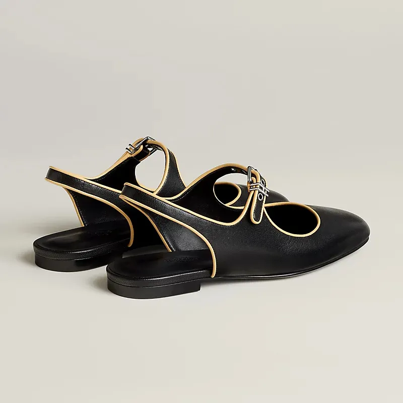 HERMES Kleo black Slingheeled sandals