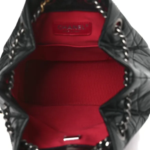 Chanel Gabrielle Backpack Small Black Quilted Aged Calfskin Leather Mixed Metal Hardware - Image 7