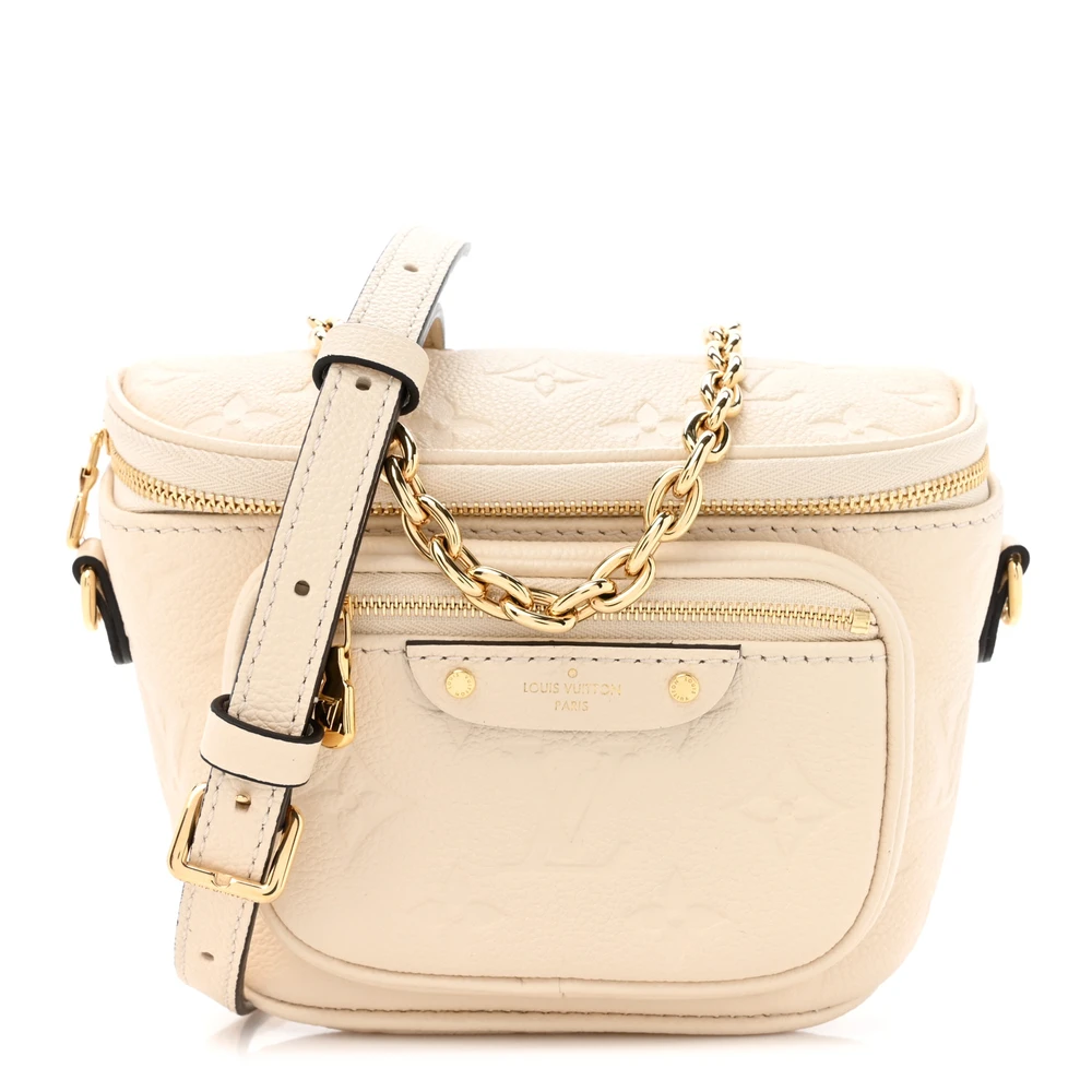 Louis Vuitton Mini Bumbag Creme Couro Empreinte Hardware Dourado