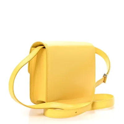 Celine Small Teen Classic Box Flap Bag Yellow Box Calfskin Leather Gold Hardware