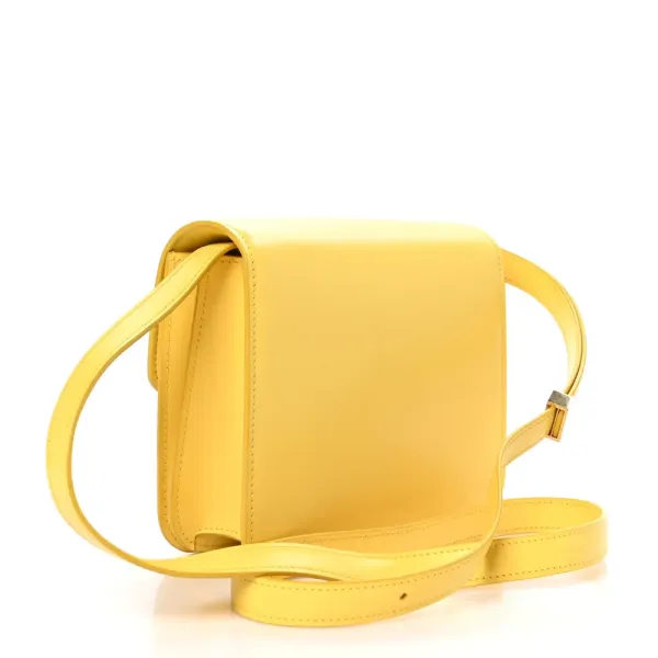 Celine Small Teen Classic Box Flap Bag Yellow Box Calfskin Leather Gold Hardware - Image 3