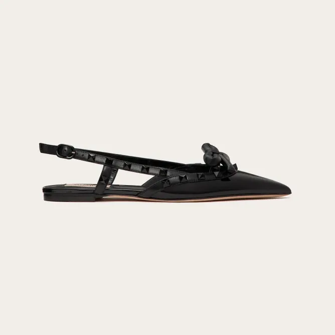 VALENTINO Patent-leather lace-up flats