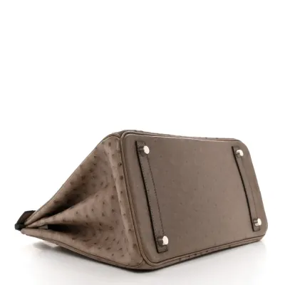 Hermès Birkin 30 Gris Tourterelle Ostrich Leather Palladium Hardware