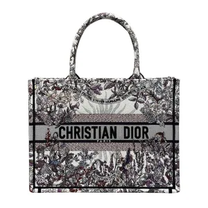 Dior Medium Book Tote Ecru Multicolor Dior 4 Saisons Hiver Soleil Embroidery