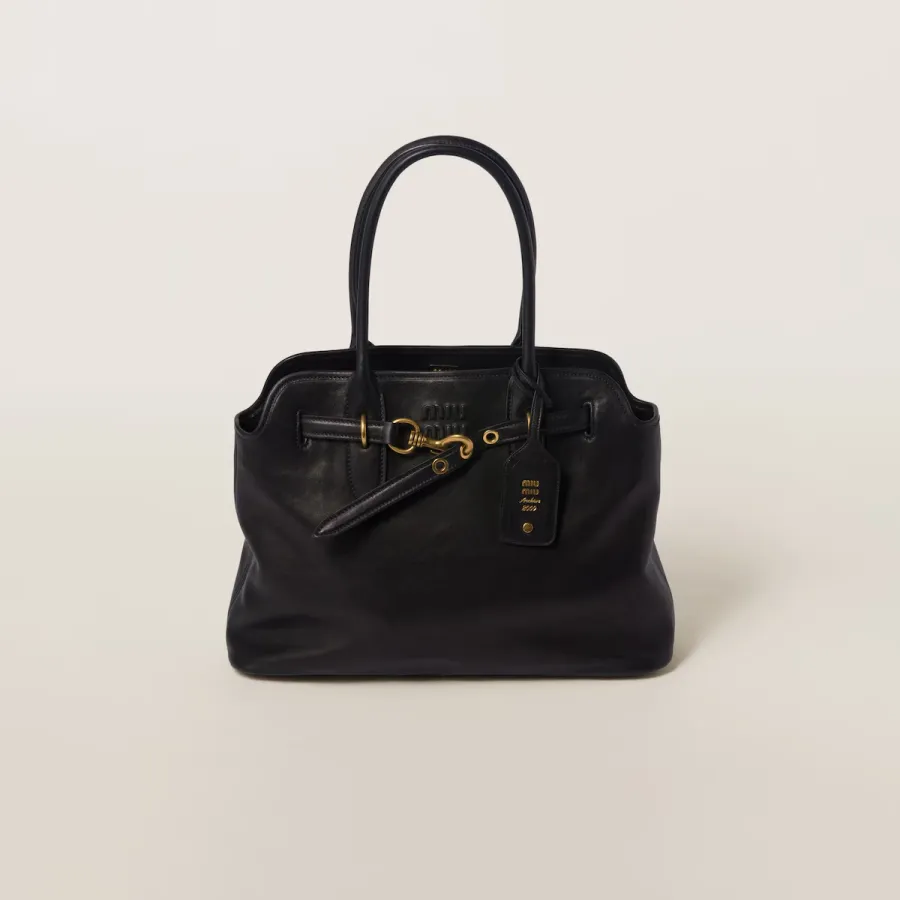 Miu Miu Aventure Nappa Calfskin Leather Black Top-Handle Bags
