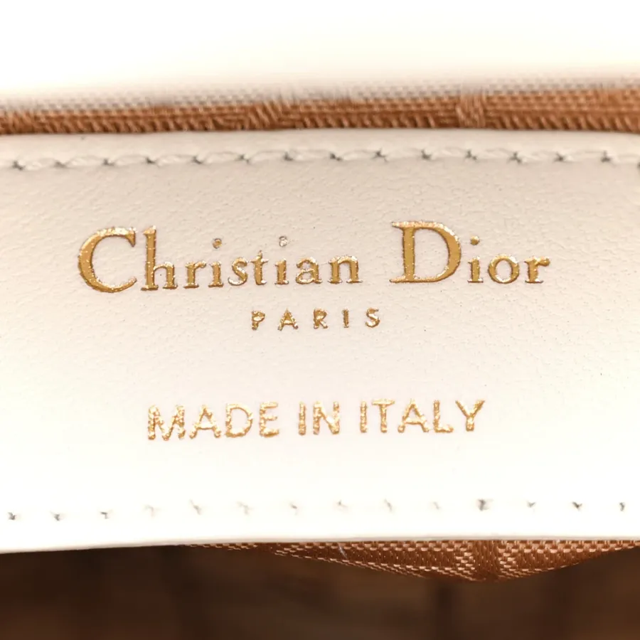 Dior Mini Lady Dior White Cannage Lambskin Leather Gold Hardware