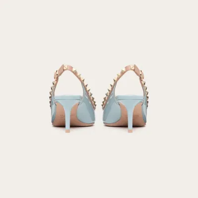 VALENTINO Lace-up heels in patent leather with rivet bow in the same color (heel height: 6cm)