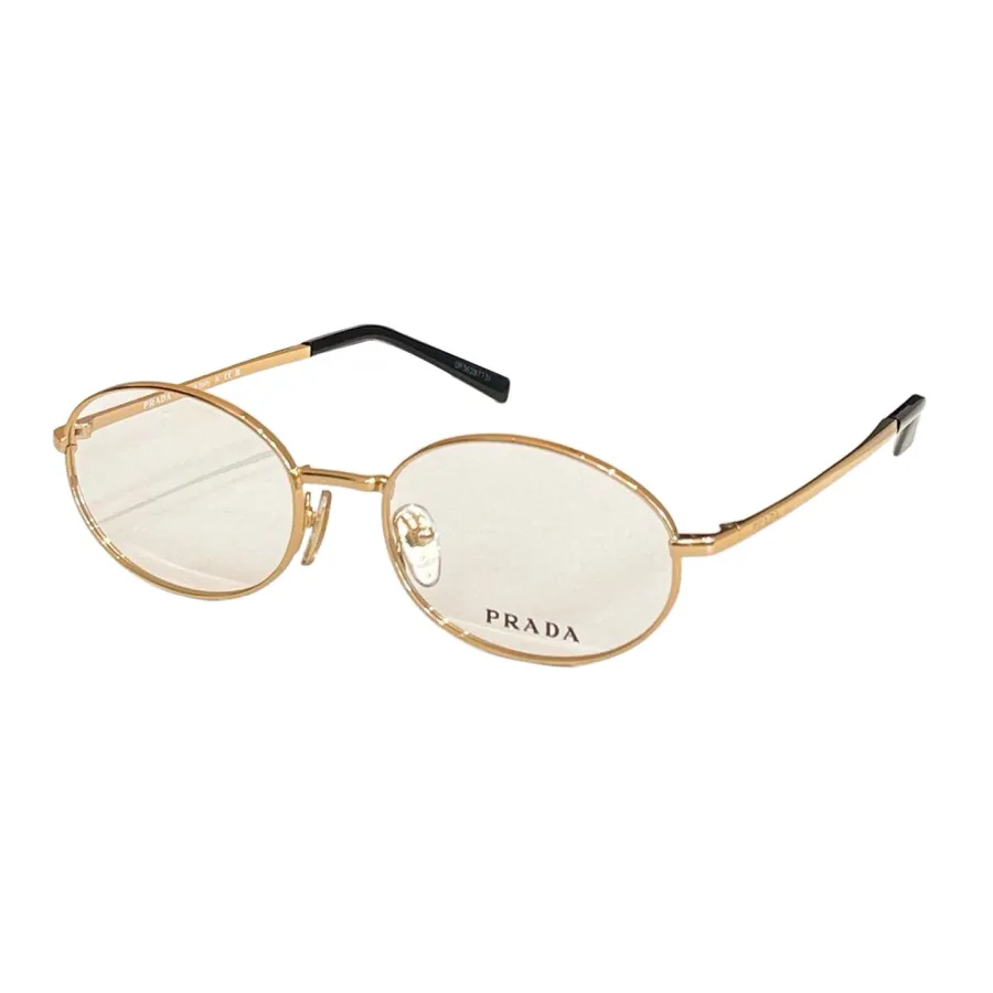 Prada Oval frame glasses silver/silver black/gold black/leopard color transparent lens Size 53口19-135