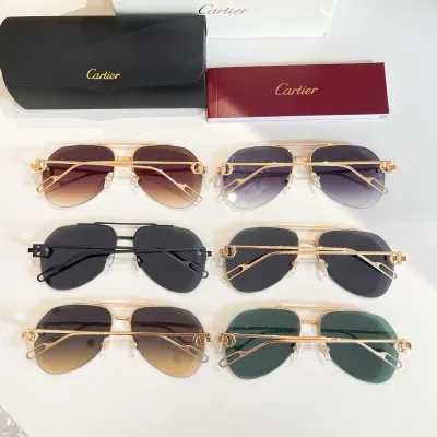 Cartier Pilot glasses black gold/black/brown/grey brown/eggplant/green color Size 59口18-135
