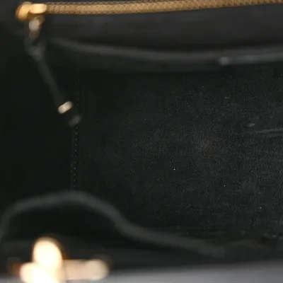 Dior Small The Lady 95.22 Black Calfskin Cannage Dark Silver Hardware