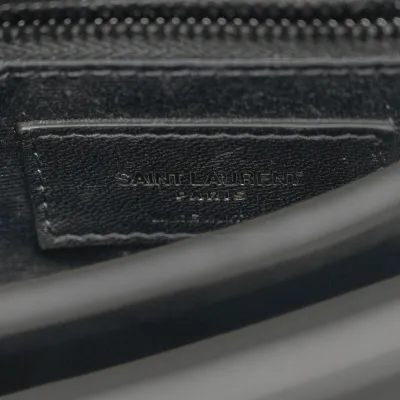 Saint Laurent Mini Loulou Crossbody Bag Black Y-Quilted Monochrome Monogram Calfskin Leather Black Hardware