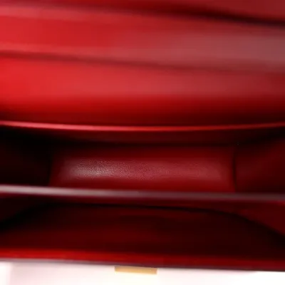 Celine Small Teen Classic Box Flap Bag Red Box Calfskin Leather Gold Hardware