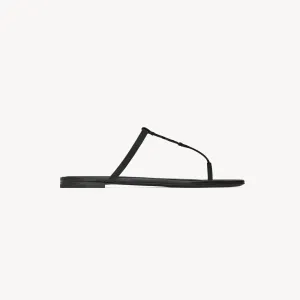 Yves Saint Laurent Black patent leather sandal slippers