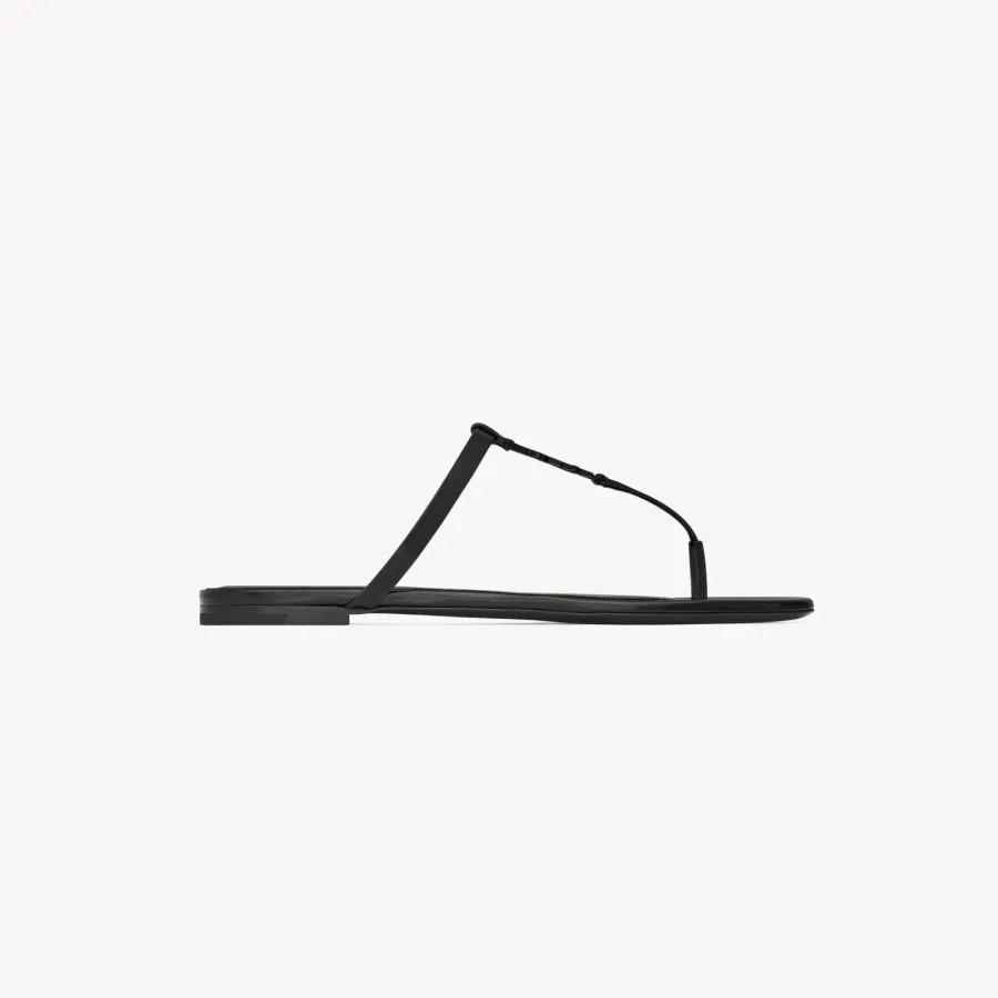 Yves Saint Laurent Black patent leather sandal slippers